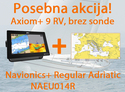 Raymarine Axiom+ 9 RV, 9" Multifunction Display z RealVision 3D, 600W Sonar, brez sonde z Navionics+ Regular Adriatic NAEU014R