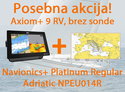 Raymarine Axiom+ 9 RV, 9" Multifunction Display z RealVision 3D, 600W Sonar, brez sonde z Navionics+ Platinum Regular Adriatic NPEU014R