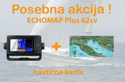 Garmin navigacija ECHOMAP UHD 62cv + BlueChart G3 Vision HD Severni Jadran