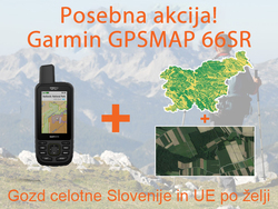 Garmin navigacija GPSMAP 66sr + gozd celotne slovenije + UE po želji (Na zalogi)