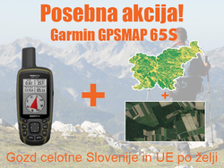 Garmin navigacija GPSMAP 65s + gozd celotne slovenije + UE po želji