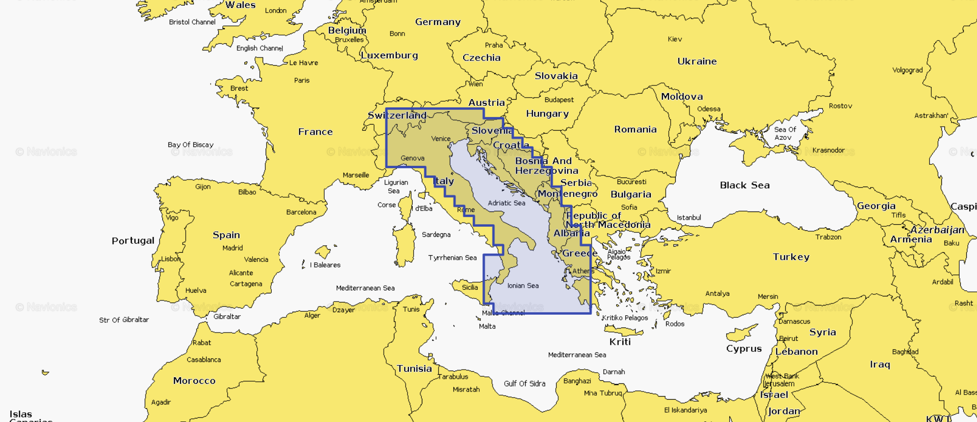 Navionics  platinum regular adriatic npeu014r