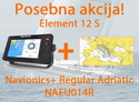 Raymarine Element 12 S - 12" Chart Plotter Wi-Fi & GPS, brez sonde in Navionics+ Regular Adriatic NAEU014R