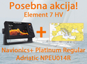 Raymarine Element 7 HV - 7.0" Chart Plotter, CHIRP Sonar, HyperVision, Wi-Fi & GPS brez sonde z Navionics+ Platinum Regular Adriatic NPEU014R